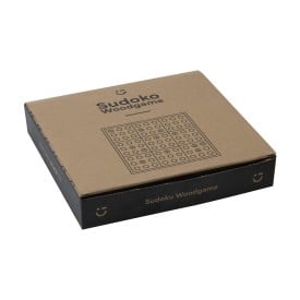 Sudoku woodgame bordspel - dennenhout - in kraft doos