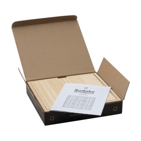Sudoku woodgame bordspel - dennenhout - in kraft doos