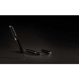 Swiss Peak Executive pennenset - metaal - blauwe inkt - balpen en stylus rollerbalpen - geschenkverpakking