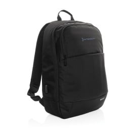 Swiss Peak rugzak - 18L - rPET polyester - AWARE™ - USB poort - laptopvak