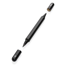 Swiss Peak Storm duo pen - gerecycled aluminium - blauwe inkt - geschenkverpakking