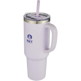 Sydney 1200 ml dubbelwandige RCS gecertificeerde vacuümgeïsoleerde mok van koper met rietje-Paars