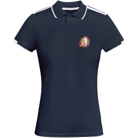 Tamil sportpolo met korte mouwen voor dames-Navy blue, wit