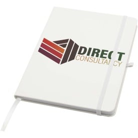 Teak A5 gerecycled notitieboek met harde kaft en gelinieerde pagina's-Wit