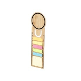 Tecin liniaal - bamboe - 13 cm - boekenlegger met plakbriefjes
