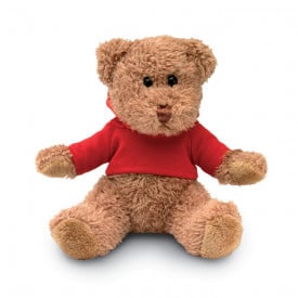 Teddybeer met sweatshirt-Rood-Zonder opdruk