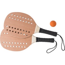 Sergio strandtennisspel - palissanderhout - getapete handvat - verpakt in katoenen zakje
