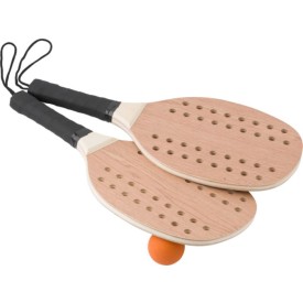 Sergio strandtennisspel - palissanderhout - getapete handvat - verpakt in katoenen zakje