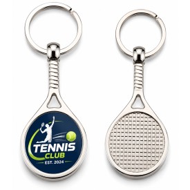 Metalen sleutelhanger tennisracket - full colour bedrukt