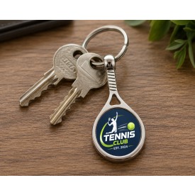 Tennisracket sleutelhanger-Zilver