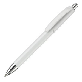 Texas balpen - kunststof - blauwe inkt - metalen clip en onderstuk - hardcolour-Wit