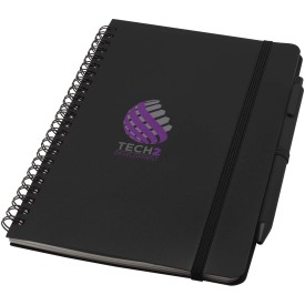 Thalaasa A5 ocean-bound hardcover notitieboek met balpen (zwarte inkt)-Zwart