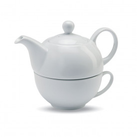 Theepot met kopje-Wit-Zonder opdruk