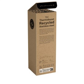 Thermoboost thermosbeker 450 ml - gerecycled RVS - lekvrij - schroefdop