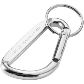 Timor RCS-sleutelhanger van gerecycled aluminium met karabijnhaak-Zilver