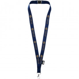 Tom gerecyclede PET lanyard met veiligheidssluiting-Navy