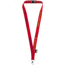 Tom gerecyclede PET lanyard met veiligheidssluiting-Rood