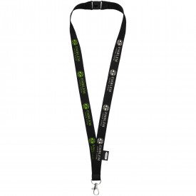 Tom gerecyclede PET lanyard met veiligheidssluiting-Zwart