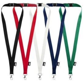 Tom lanyard - gerecycled kunststof - 20 mm - veiligheidssluiting - karabijnhaak