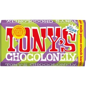 Tony Chocolonely - 180 gram - full color bedrukte sleeve-Melk peacan crunch