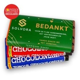 Tony Chocolonely reep 90 gram - met sleeve.