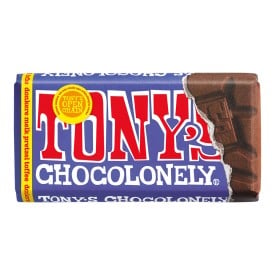 Tony Chocolonely met wikkel, 90 gr.-Donkere melk