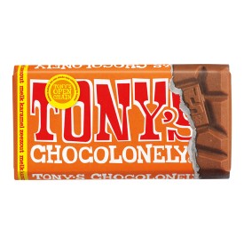 Tony Chocolonely met wikkel, 90 gr.-Karamel zeezout