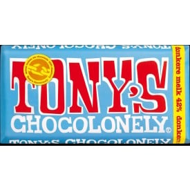 Tony's Chocolonely chocoladereep 180 gram-Donkere melk