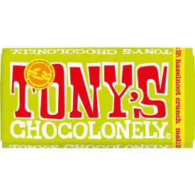 Tony's Chocolonely chocoladereep 180 gram-Melk hazelnoot crunch