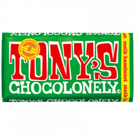 Tony's Chocolonely chocoladereep 180 gram-Melk hazelnoot