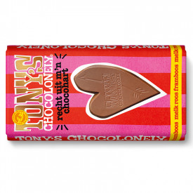 Tony's Chocolonely chocoladereep 180 gram-Melk roos framboos
