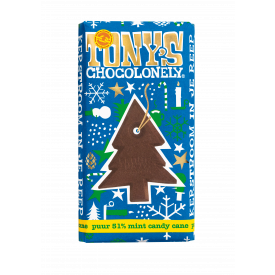 Tony's Chocolonely chocoladereep kerst 180 gram-Mint candy cane