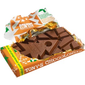 Tony's Chocolonely kerst chocoladereep - 180 gram - gemberkoekjes - gepersonaliseerde wikkel