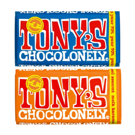 Tony's kadodoos met 2 grote repen-Puur + melk karamel zeezout