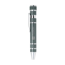 ToolPen bitpen - aluminium - met clip en 8 bitjes - in doosje-Nordic blue