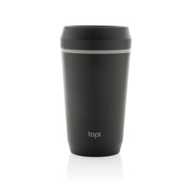 Topl Recycled Plastic To Go beker gepatenteerd 360 Lid 354ml-Grijs