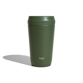 Topl Recycled RVS To Go beker gepatenteerd 360 Lid 354ml-Groen