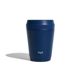 Topl Recycled Staal To Go beker gepatenteerd 360 Lid 235ml-Donkerblauw