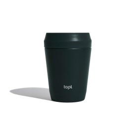 Topl Recycled Staal To Go beker gepatenteerd 360 Lid 235ml-Grijs