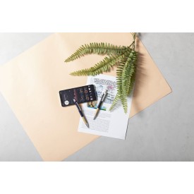 Zabox stylus balpen - aluminium - blauwe inkt - bamboe grip