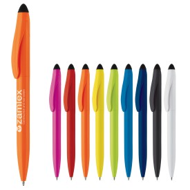 Touchy stylus balpen - kunststof - blauwe inkt - draaimechanisme