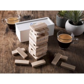 Black Mount toren spel - hout - witte opbergbox