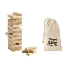 Toren spel - hout - verpakt in katoenen zakje