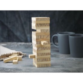 Toren spel - hout - verpakt in katoenen zakje
