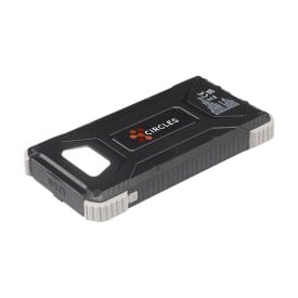 Trail solar powerbank - 10000mAh - gerecycled ABS - waterdicht - met zaklamp