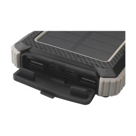 Trail solar powerbank - 10000mAh - gerecycled ABS - waterdicht - met zaklamp