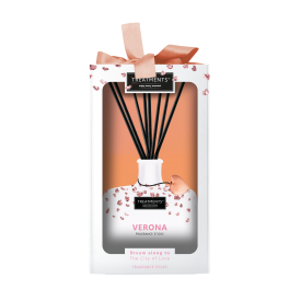 TREATMENTS® geurstokjes Verona 200ml - glas - framboos en rozenblaadjes