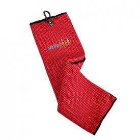 Trifold Micro Fibre Waffle Towel-Rood