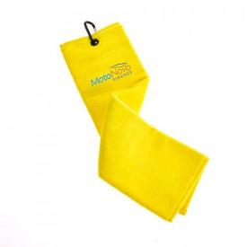 Trifold Velour Golf Towel-Geel
