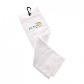 Trifold Velour Golf Towel-Wit